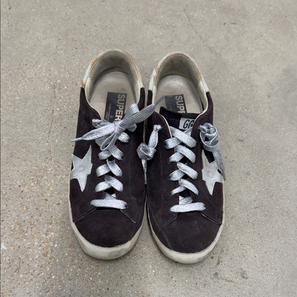 Golden Goose Shoes - Golden Goose Women’s Dark Purple Sneakers with Silver Accents